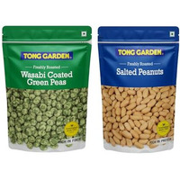 Tong Garden Wasabi Green Peas (450G) & Salted Peanuts (370G) Combo Pack | Healthy & Protein-Rich Snack | Perfect For Snacking Anytime And Anywhere