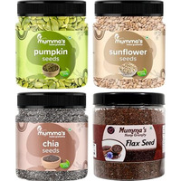 Mumma's Home Gramity 4 X 1Kg Each (Total 4Kg) 100% Natural Pumpkin, Sunflower, Chia, Flax Seeds With High Dietary Fiber Seeds Rich In Magnesium