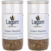 Lagom Gourmet Seedless Green Raisins 1 Kg | All Natural | No Preservatives | No Added Sugar | Gluten Free | Vegan | Plant Based | Non Gmo | Raisins Dry Fruit | Kismis | Kishmish