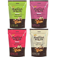 Makhana Wala's Tangy Tasty Roasted & Flavoured Makhana (Foxnuts)/ Gorgon Nut/ Lotus Seeds | Combo Of Pudina Punch + Peri-Peri + Spicy Indiana + Salt & Pepper | Pack Of 4, 70 G Each.