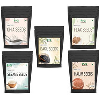 Pronatural 5-Seeds Combo Pack  Chia, Basil, Flax, Halim & Sesame Seeds, 100G Each (Total 500G)  Nutrient-Dense Superfood, High In Protein, Fiber, Omega-3 & Antioxidants For Digestion & Immunity.