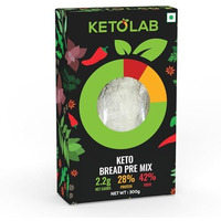 Ketolab Natural Flavor Keto Bread Pre-Mix,300 Gms,1 Pack,1.3G Net Carb&5G High Protein/Slice,Identical To Regular Bread,Ultra Low Carb,Pre-Biotic High Fibre,Low Glycemic Index(Gi), Diet&Weight Loss