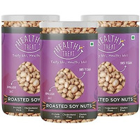 Healthy Treat Roasted Soyabean-Protein Rich 600Gm|Healthy Roasted Namkeen Snacks|Crunchy,Tasty & Delicious|Natural Soya Bean Snack|Oil-Free,Non-Fried Snack|Healthy Soya Snacks|(Pack Of 3-200Gm Each)