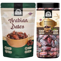 Wonderland Foods 900G Premium Dates Combo Of Arabian Dates 500G & Mazafati Dates 400G Combo | Healthy & Nutritious Soft Khajoor, Khajur Rich In Iron, Fibre & Vitamins