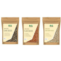Pronatural Raw Seeds Pack Of 3-600G (200Gx3) - Chia Seed, Flax Seed & Sunflower Seed Combo Pack For Wholesome Nutrition