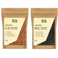 Pronatural Combo Pack Of Raw Brown Flax Seeds & Basil Seeds 200G Each, 400Gms (200Gx2)