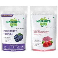 Nature's Precious Gift - Blueberry Powder & Strawberry Powder - Gluten Free | Non-Gmo - 100 Gm Each (Super Saver Combo Pack)