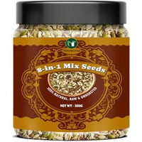 Natureonus 8-In-1 Raw Seeds Mix 350G | Healthy Seeds | Healthy Snacks | 100% Natural | Mix Seeds For Eating | Diet Snacks [Raw Sunflower Seeds, Pumpkin Seeds, Flax Seeds, White And Black Sesame Seeds, Watermelon Seeds, Chia Seeds & Halim Seeds]