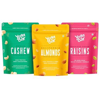 Yogabar Premium Dry Fruits Combo 1.5Kg - Whole Cashews, Californian Almonds & Indian Raisins - Consistent Quality Throughout The Year (3 X 500G)