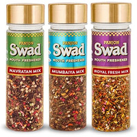 Panjon Swad Navratan Mukhwas, Royal Fresh, Bambaiya Mix Mouth Freshener, 3 Bottles, 390G