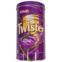 Delfi Twister Black Wafer Roll - Vanilla Cream, 320 Gm Tin