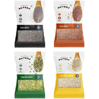 Nutraj Seeds Combo 400G | Pumpkin, Chia, Flax & Sunflower Seeds 100G Each | Seeds For Eating | Seed Cycling | Seed Cycling Seeds Combo