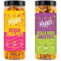 Kepps Jowar Puff Variety (Pack Of 2) Snack, Gluten Free, Rich In Fiber And Protein, Never Fried, Low Calorie, Delicious Munchies, For All Age (70 Gm X 2)