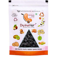 Dry Fruit Hub Black Raisins With Seeds 1Kg,Seeded Black Raisins Naturally,Kali Kishmish,Afghani Black Raisins With Seeds Antioxidant,For Medicinal Uses