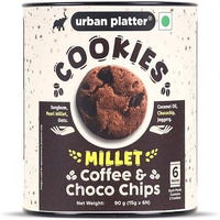 Urban Platter Millet Coffee Chocolate Chip Cookies, 90G (15G X 6N) (Made With Millets & Oats | Gluten-Free | Refined Sugar-Free | Preservative-Free)