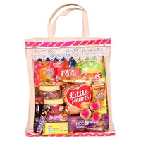 Jute Bag With Assorted Chocolates, Candies, Snacks /Festive Snack And Sweets Gift Bag  Assorted Treats & Goodies / Wedding Gift / Welcome Gifts For Guests In Rooms / Travel Food Bag / Picnic Bag For Family / Corporate Travel Gifting .