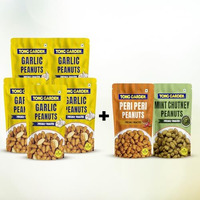 Tong Garden Peanuts Combo 455G (Garlic Peanuts (65G*5) Mint Chutney Peanuts (65G*1) Peri Peri Peanuts (65G*1)