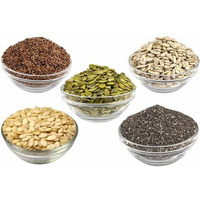 Dry Fruit Hub 5 In 1 Super Raw Seeds Mix For Eating 1Kg (Pumpkin, Watermelon, Flax, Sunflower, Chia Seeds), Seeds Mix For Weight Loss, Super Seeds Mix Pack Of 5 Each 200Gm Seeds Combo Pack