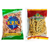 Thangapandiyan Pepper Sev & Kpn Kadalai Mittai (Chikki Candy) - Pack Of 2 (250G + 200G)