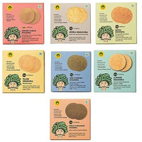 Gulabs Ghee Roasted Whole Wheat Tiny Khakhra Combo | (Plain, Ajwain, Methi, Ginger Garlic, Chilli Coriander, Spicy Pudina, Jeera | Travel-Friendly Pack - (Pack Of 2 Each)