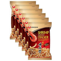Nongshim Hot & Spicy Shrimp Flavoured Cracker- 75G (Pack Of 6) (Imported)