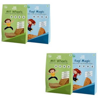 Little Grabs - 2 Flavour(Jowar + Ragi) Khakhra Snack 100Gm Each (Pack Of 4) | 100% Natural | No Palm Oil & Maida | Hand Roasted | Healthy Khakhra For Kids & Adults | Organic Cold-Pressed Sunflower Oil