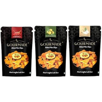Gourmade Soulful Snacking Pita Chips Snacking Combo, 375G | Chipotle, Roasted Garlic, Olive & Herbs (125Gms Ecah - Pack Of 3) | Baked Chips,Bar Party Snacks,Dip & Starter Chips | Nachos & Tortillas