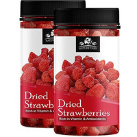 Nature Yard Dried Strawberries - 500Gm - Naturally Dehydrated Candied Strawberry Dry Fruit (2 * 250Gm)