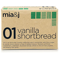 Mia&J Vanilla Shortbread Cookie, All Butter, Rich, & Golden Brown, 150 Grams