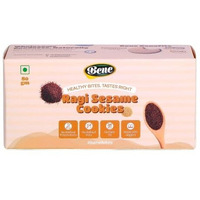 Bene Ragi Sesame Millet Cookies | No Gluten| No Wheat | No Preservatives | No Refined Sugar | High Calcium & Fiber Biscuits For Women & Kids | Made With Ragi, Jowar, Jaggery & Ghee | Healthy Snack | 1 Pack 80G