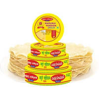 Madurai Pandian Plain Flavor South Indian Papad - Pack Of 6 X 200Gm (1200 Gm) - (Big Size - 3.75 Inch)