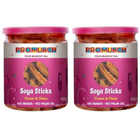 Promunch Soya Sticks |Crispy & Healthy Protein Snack | Guilt Free | High-Protein Savory Treat | No Palm Oil And No Maida | Cream & Onion Flavor- 80G Pack Of 2 | Ideal Snack For Health-Conscious