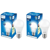 Philips Base E27 9-Watt Led Bulb (Cool Day Light, Pack Of 2)