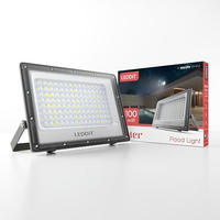 Leddit Aluminium 100W Waterproof Outdoor Led Floodlight With Droplet Lens Diffuser | Halogen For Garage, Parking (Cool White) - Pack Of 1 | Short Circuit & Surge Protection With Ip66 Rating