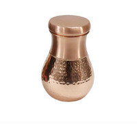 Planto Living Hammered Finish Pure Copper Water Pot With Lid For Drinkware Improve Your Immunity Brain Nervous System & Healthy Skin 550 Ml