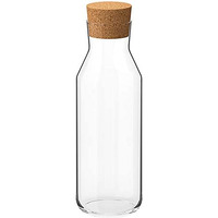 Ikea 365+ Clear Glass Carafe With Cork Stopper, 34 Oz (1L) - 2 Pack
