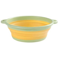 Potency Collapsible Washing Up Bowl, Portable Folding Hand Wash Basin, Multipurpose Outdoor Travel Basin, Small Washing Up Bowl, Silicone Bowl Tub For Travel Camping Caravans (Small, Yellow+Pista)