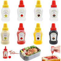 Hasthip 8Pcs 25Ml Mini Ketchup Bottles For Lunch Bag Refillable Salad Dressing Squeeze Bottles With Nozzle Leaking-Proof Sauce Bottle Dispenser For Ketchup, Honey Mustard, Vinegar