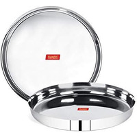 Sumeet 22 Gauge Stainless Steel Traditional Dinner Plate/Thali 25.8Cm (1.5Ltr) - Set Of 2Pc