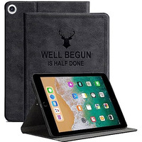 Proelite Smart Deer Flip Case Cover For Ipad 9.7 Inch 2018/2017/ Air 2 / Air1 5Th/6Th Generation (A1822/A1823/A1893/A1954)- Black