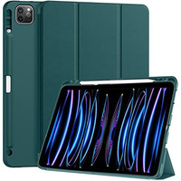Proelite Smart Case For Apple Ipad Pro 11 Inch 2022/2021 4Th/3Rd Gen [Auto Sleep/Wake Cover] [Pencil Holder] [Soft Flexible Case] Recoil Series - Dark Green