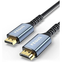 Fedus Displayport To Hdmi Cable Converter, 1.5 Meter 4K@60Hz Braided Dp To Hdmi Adaptor Connector, Compatible With Projector, Laptop, Monitor, Tv, Pc, Graphic Cards Hdtv Monitor Projector, Black