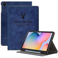 Proelite Deer Smart Flip Case Cover For Samsung Galaxy Tab S6 Lite 10.4 Inch 2024 Sm-P610/P615 With S Pen Holder, Dark Blue
