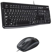 Logitech Mk120 Wired Usb Keyboard And Mouse Set For Windows, Optical Wired Mouse, Full-Size Keyboard, Usb Plug-And-Play, Compatible For Pc, Laptop - Black
