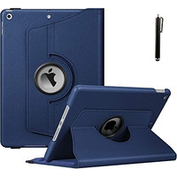 Proelite Cover For Apple Ipad 10.2 Case Cover, 360 Rotatable Smart Flip Case Cover For Apple Ipad 10.2 Inch 9Th/8Th/7Th Generation With Stylus Pen, Dark Blue