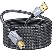 Fedus 5 Meter Usb Printer Cable, Nylon Braided Gold Plated Usb A To Male To Usb B 2.0 Cable Cord Compatible With Printers, Scanner For Brother Dell, Hp, Epson, Canon, Lexmark, Xerox, Samsung, Epson