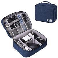 Seagull Flight Of Fashion Nylon 2 Layer Gadget Organizer Case,Electronic Accessories Bag,Tech Organizer Pouch For Hard Disk,Pen Drive For Home&Travel-24 X 18 X 10 Cm-Navy Blue-Model 1