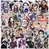 Thepaper9Store Vinyl Pack Of 85+ Demon Slayer Stickers For Laptop, Phone Case, Guitar, Bike, Pc, Scrapbook Etc. Waterproof Glossy Laminated Residue Free Anime Stickers, Self-Adhesive, 6 Cm