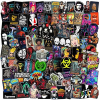 Junkyard Waterproof Vinyl Stickers For Laptop Water Bottles Guitar Journals (Pack Of 100), Self-Adhesive, 5 Cm X 5 Cms
