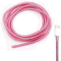 Gadgetbite Ultimate Cable Protector | Spiral Cable Protector 1.5 Meter/Cable Protector 150 Cm | Plastic Cord Wire Charger Winder For Iphone And Android Charging Cables (Pink).